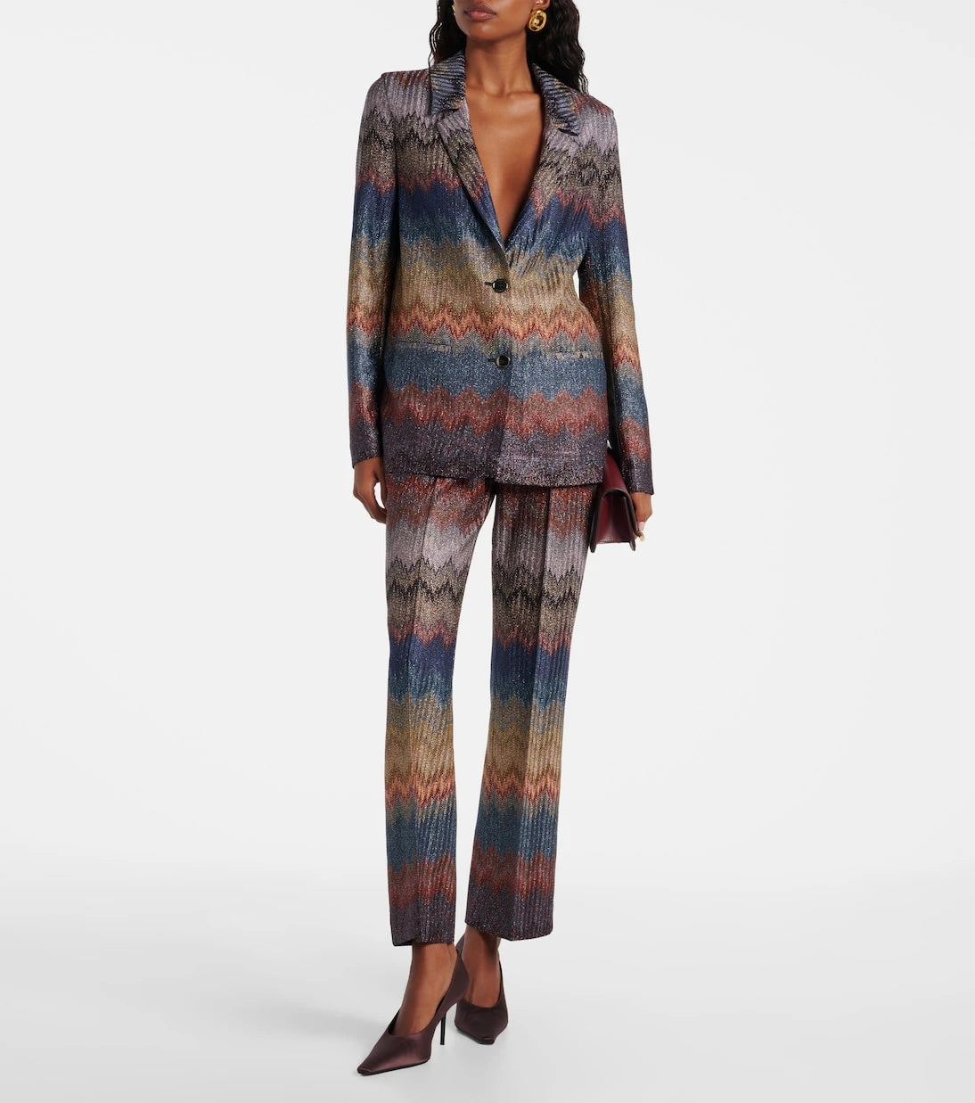 Missoni - بليزر لاميه بنقشة متعرجة