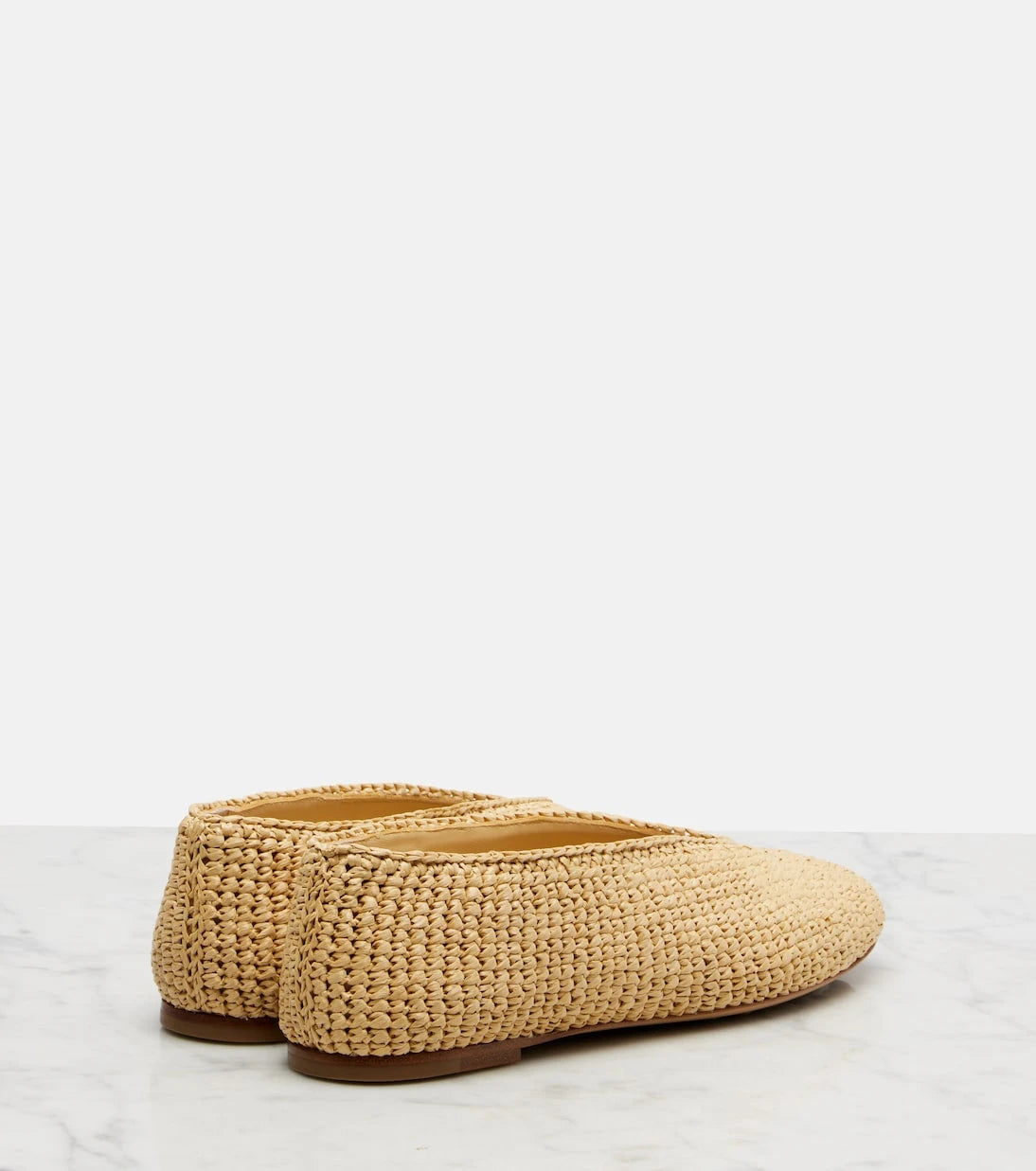 Bottega Veneta - Rosa raffia ballet flats