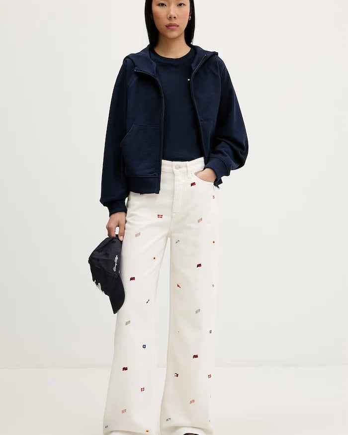 Tommy Jeans fermuarlı kadın pamuklu sweatshirt