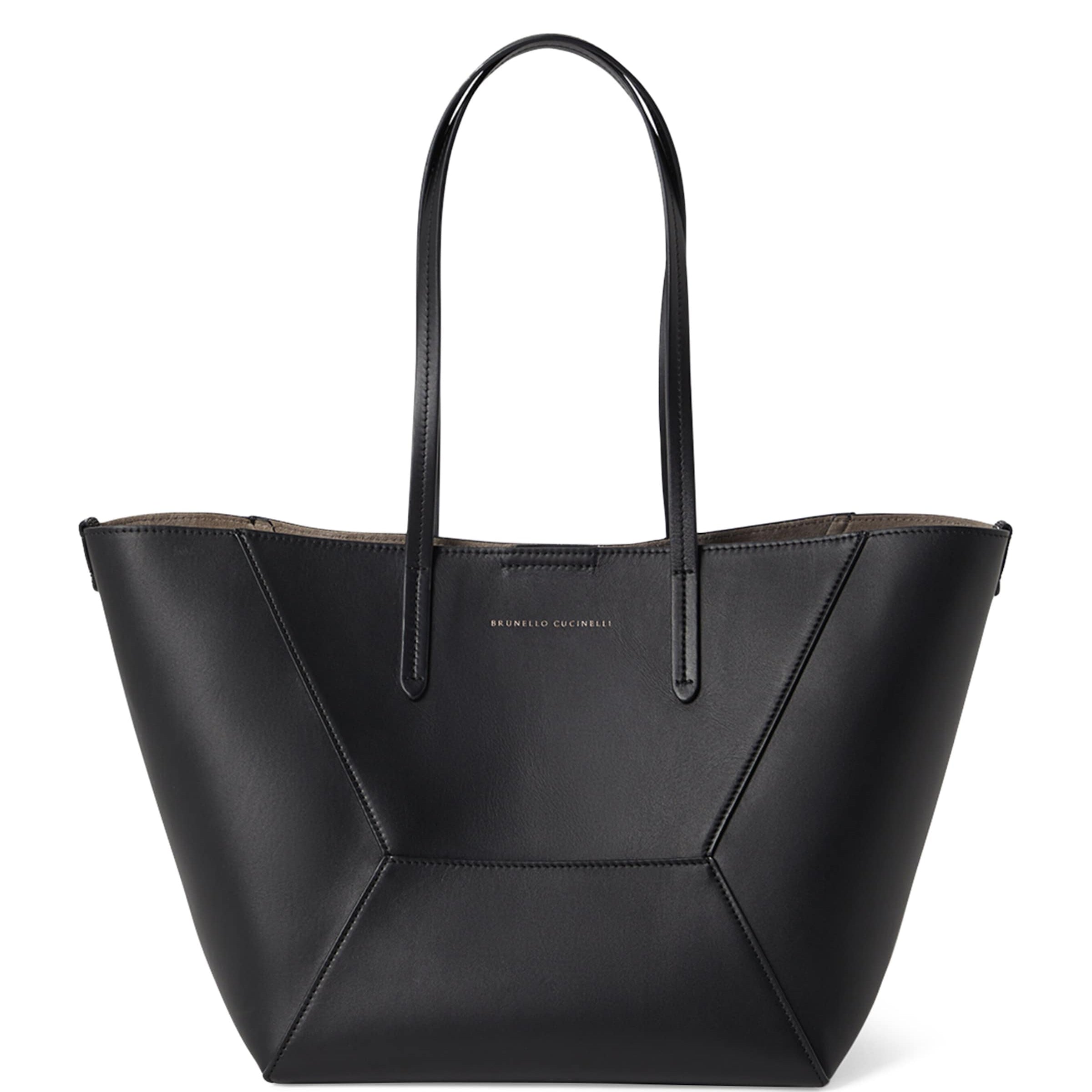 Brunello Cucinelli Small Calfskin BC Duo Tote Bag