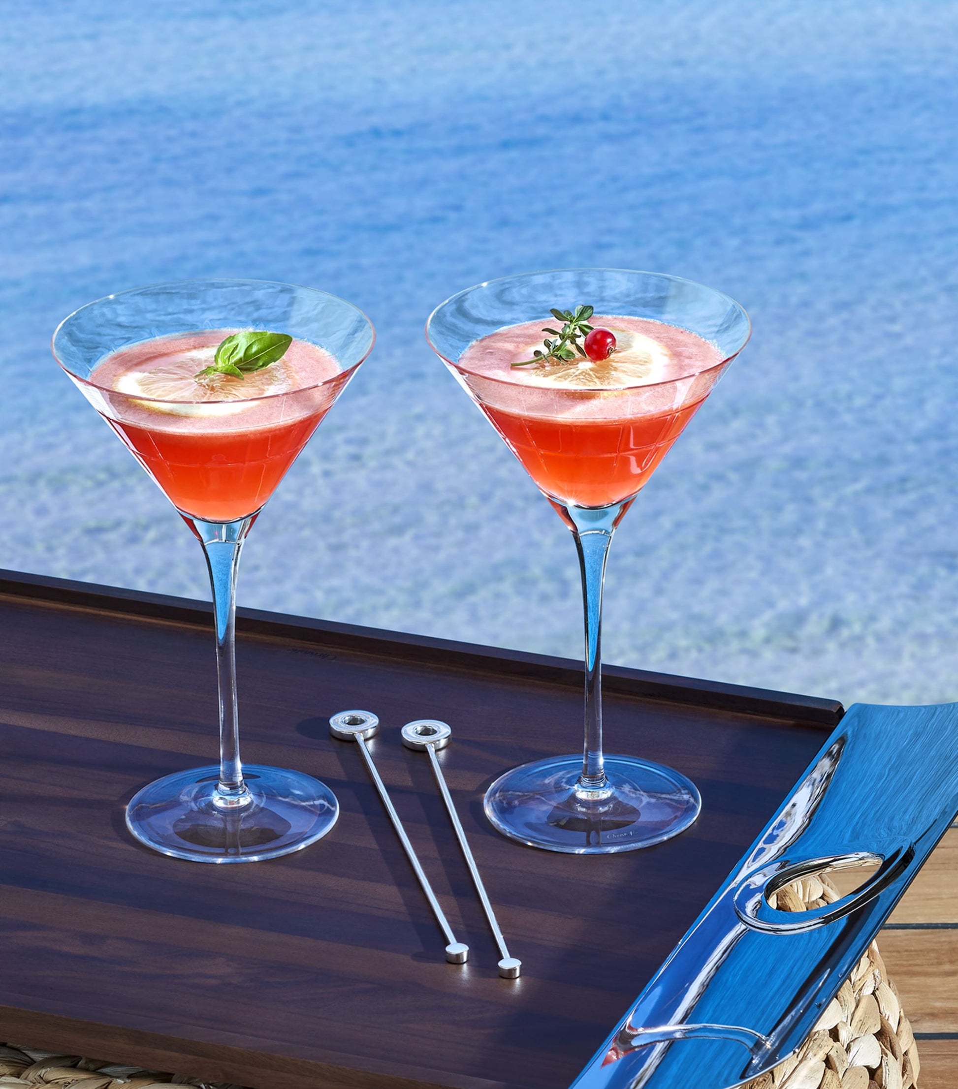 Stainless Steel OH de Christofle Cocktail Stirrers (Set of 2)