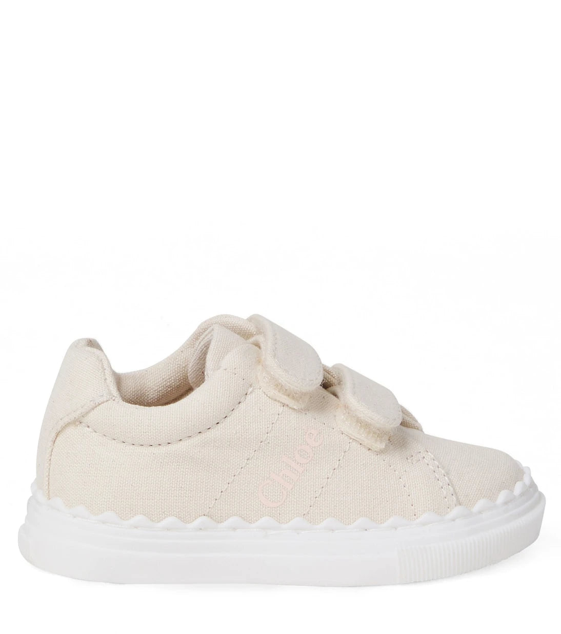 Chloé Kids - Baby logo scalloped canvas sneakers