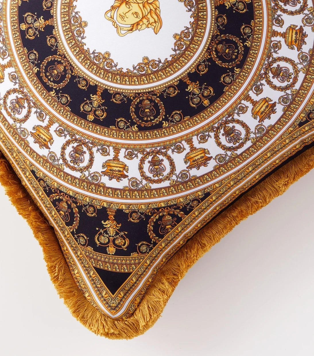Versace Home - Fringed silk and cotton cushion