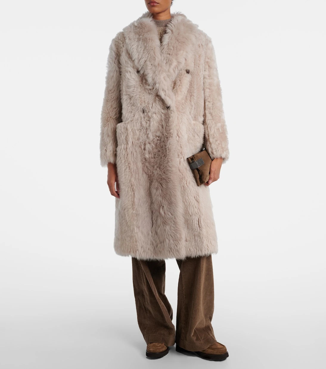 Brunello Cucinelli - Double-breasted shearling coat