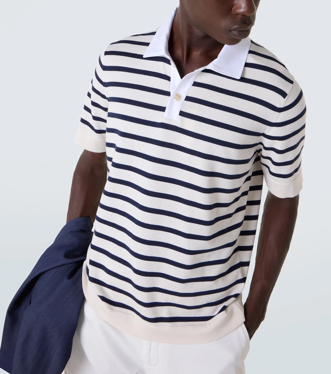 Brunello Cucinelli - Striped cotton polo shirt