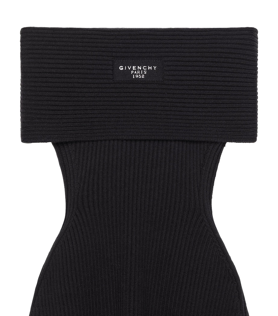 Givenchy Black Wool-Blend Knit Mini Dress