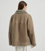 Brunello Cucinelli Beige Shearling-Lined Leather Jacket