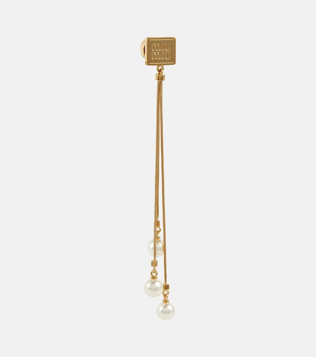Miu Miu - Faux pearl and brass earrings