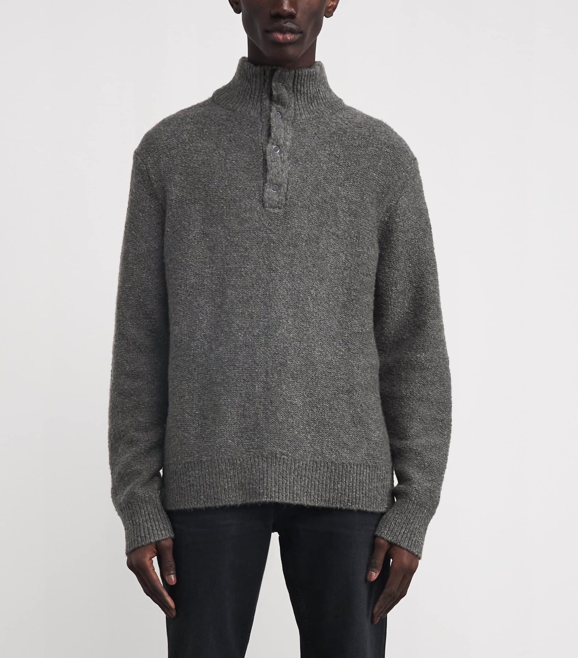 PAIGE Grey Merino Wool-Blend Kotoni Sweater
