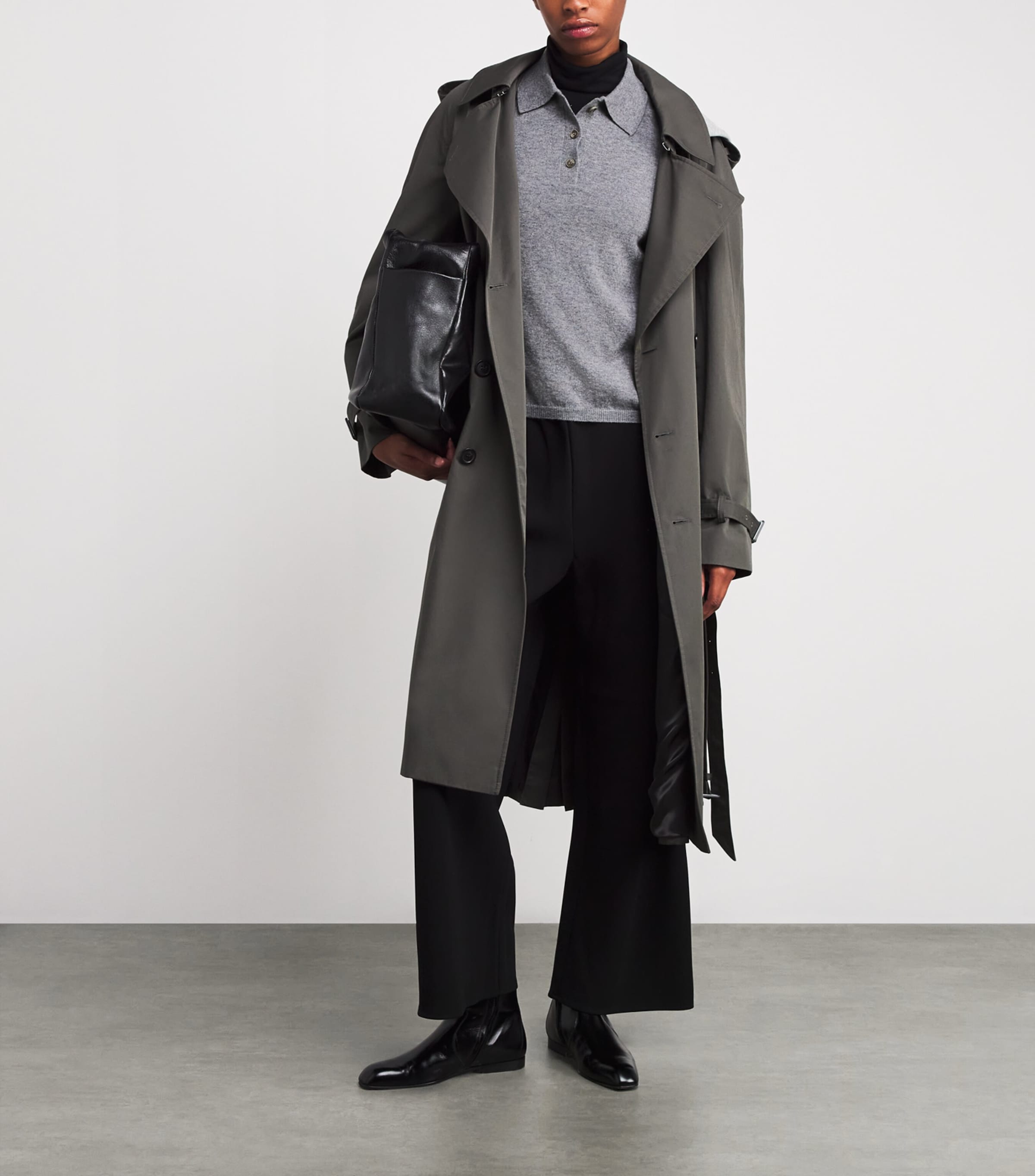 Grey Cashmere Minou Polo Sweater