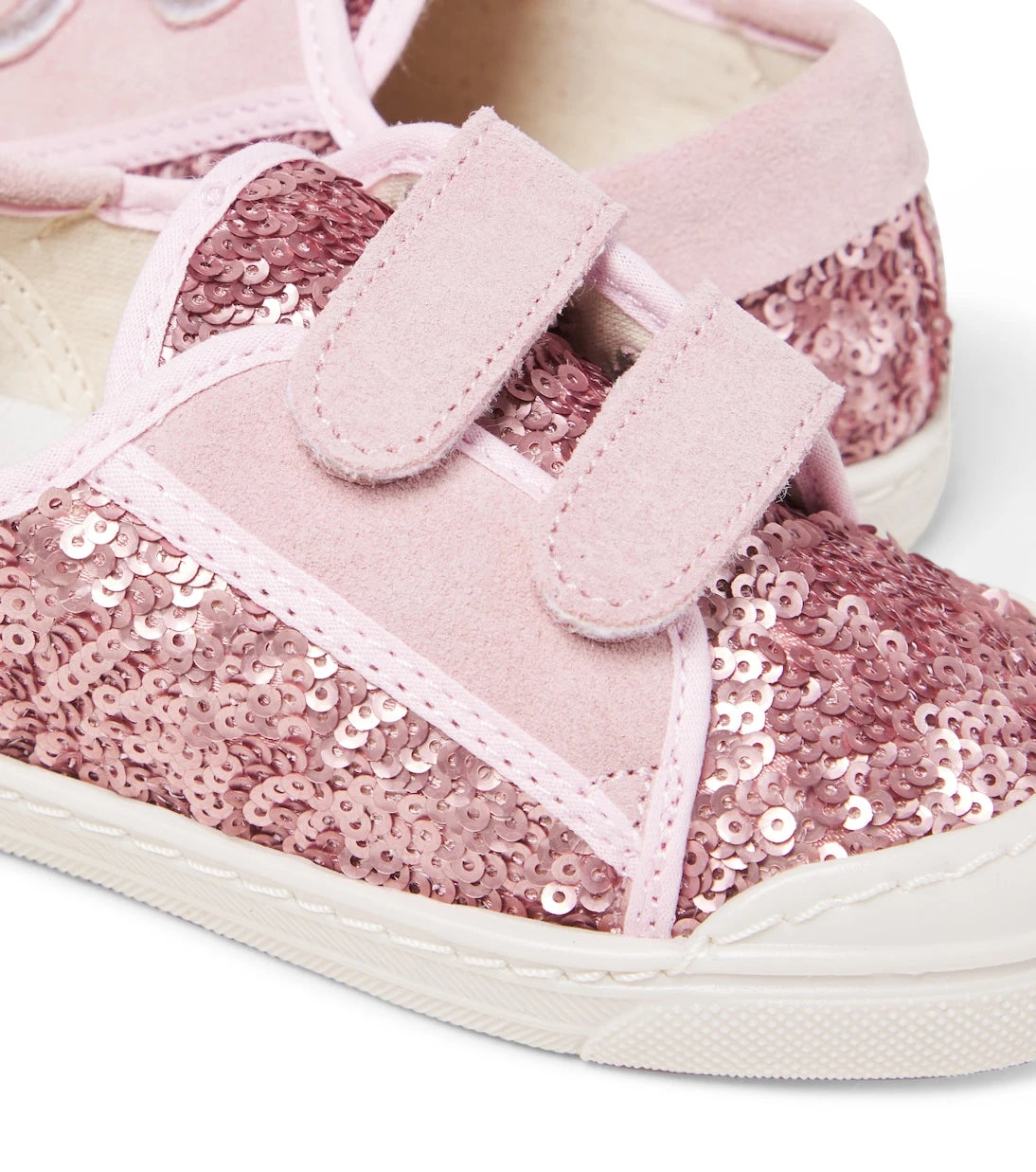 PèPè - Sequined suede-trimmed sneakers