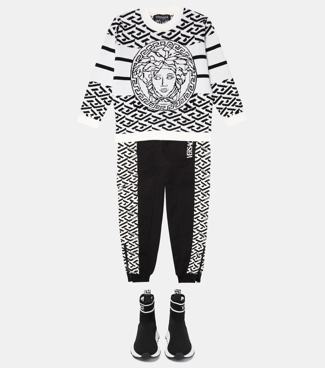 Versace Kids - La Greca cotton jersey sweatpants