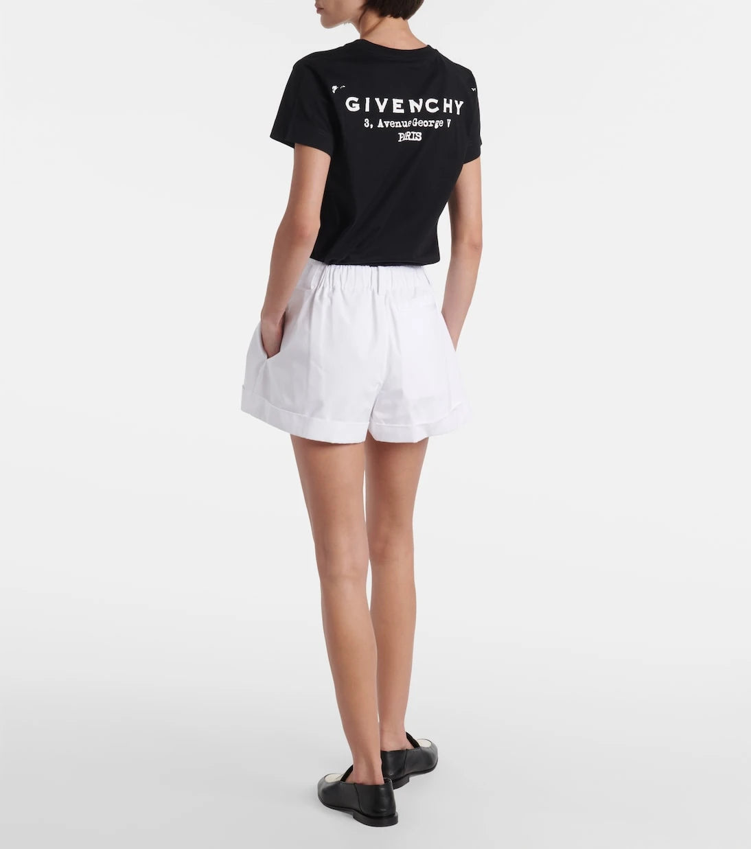 Givenchy - Pleated cotton poplin shorts