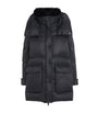 Yves Salomon Black Down Fur-Trim Adaptable Parka Coat