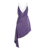 Alex Perry Purple Satin Asymmetric Mini Dress