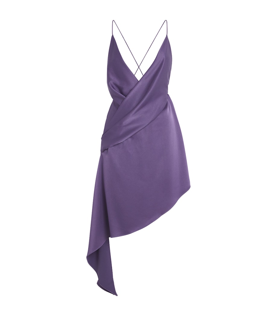Alex Perry Purple Satin Asymmetric Mini Dress