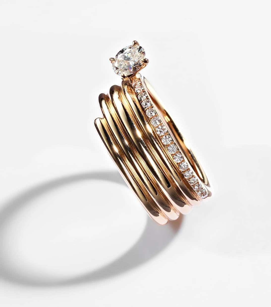 Repossi - Blast 18kt rose-gold ring with diamonds