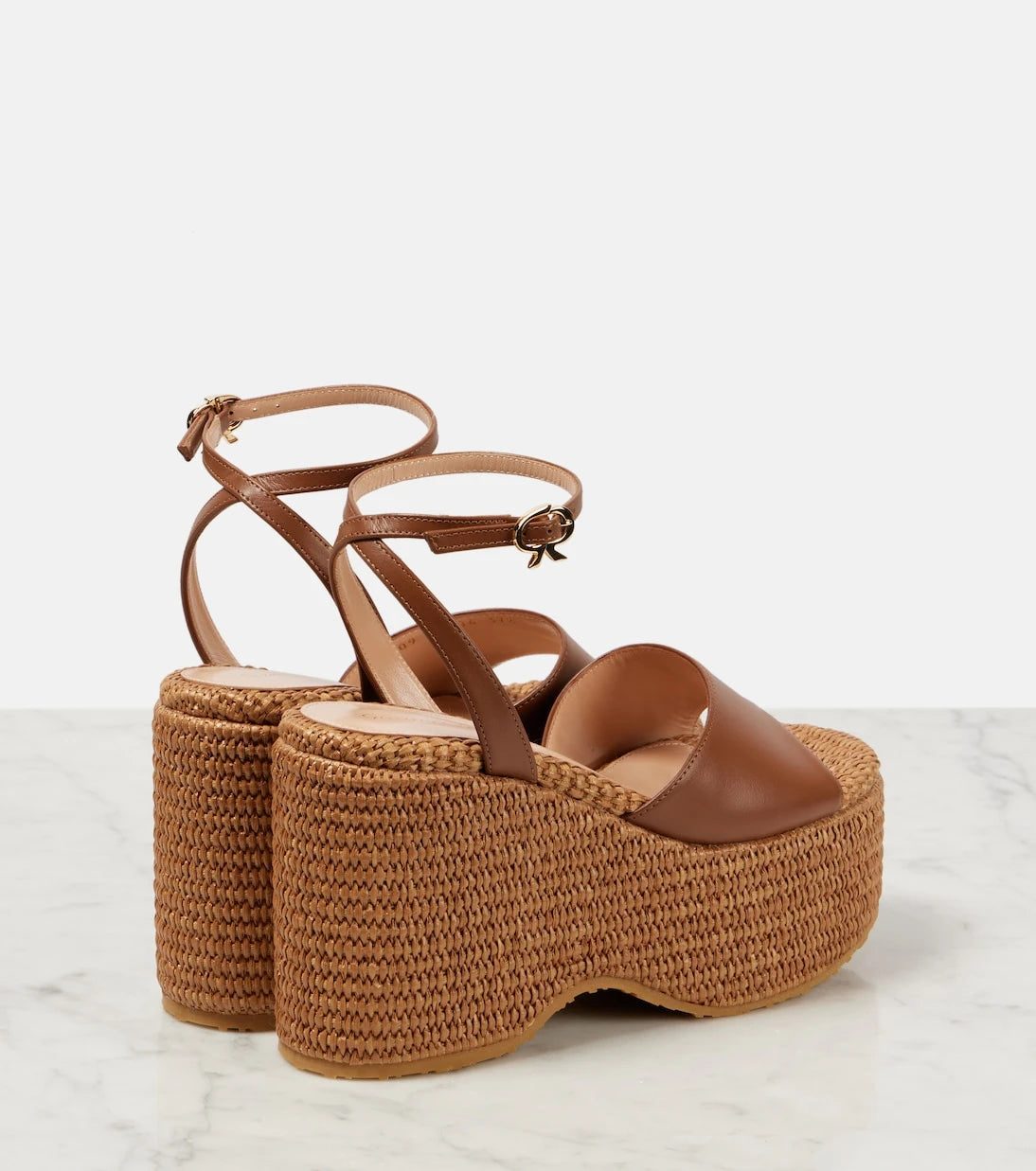 Gianvito Rossi - Leather platform espadrilles