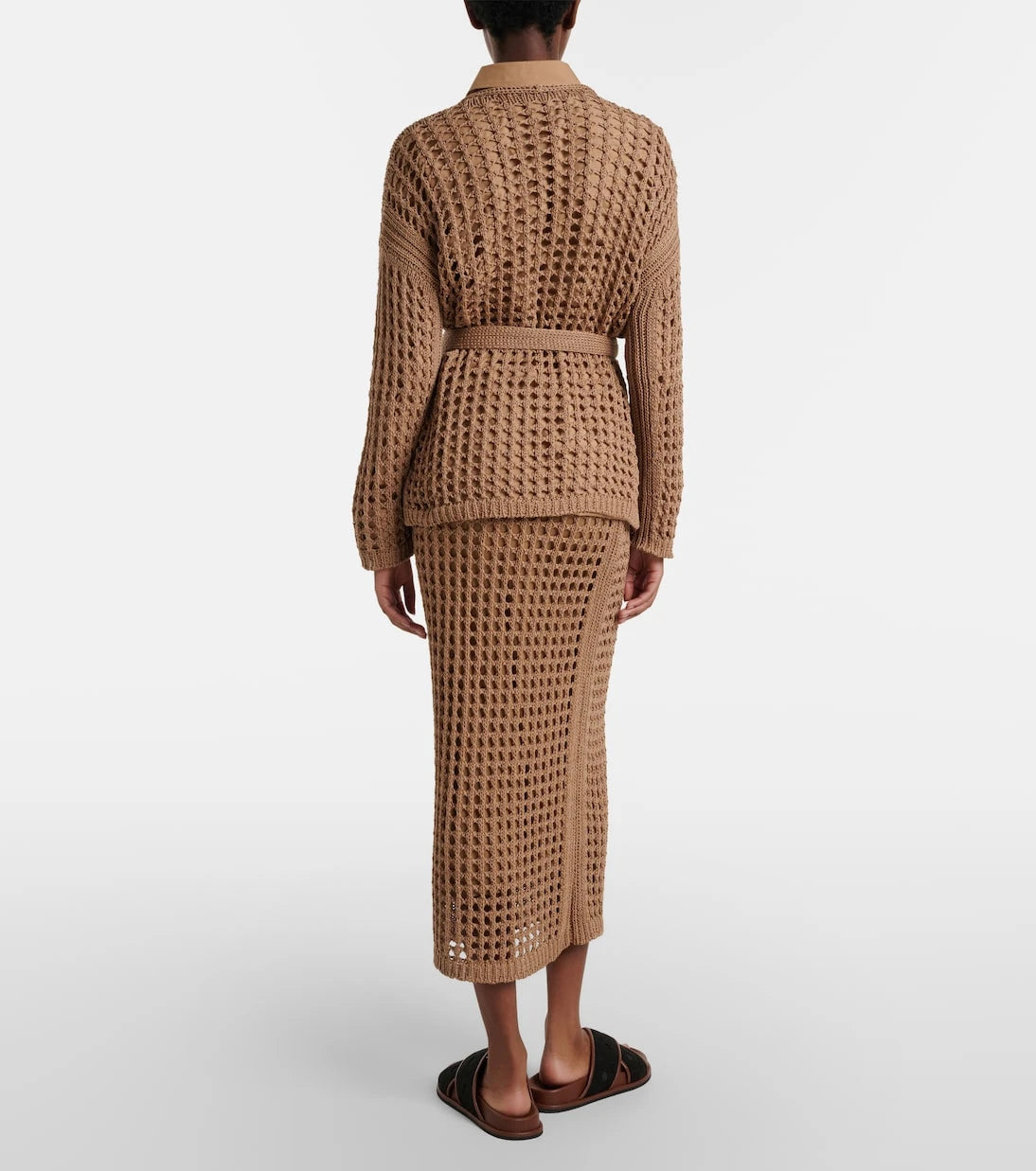Max Mara - Geode open-knit cotton midi skirt