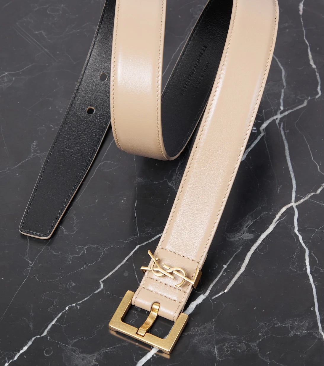 Saint Laurent - Cassandre leather belt