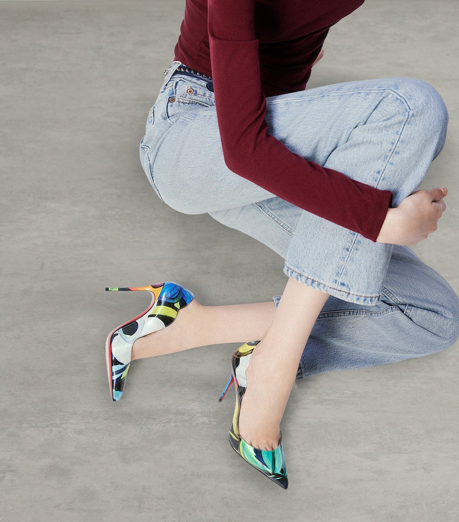 Christian Louboutin Multi Hot Chick Patent Leather Pumps 100