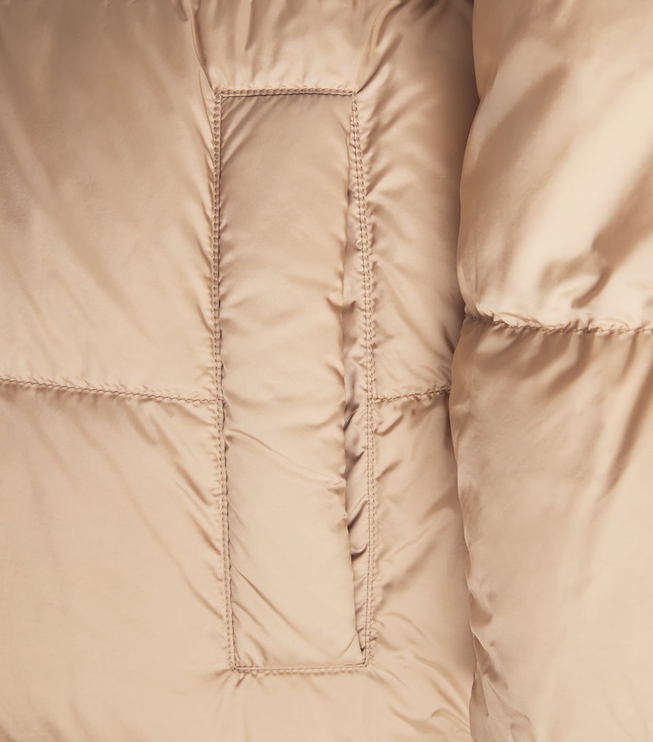 Weekend Max Mara Beige Down Water-Repellent Reversible Coat