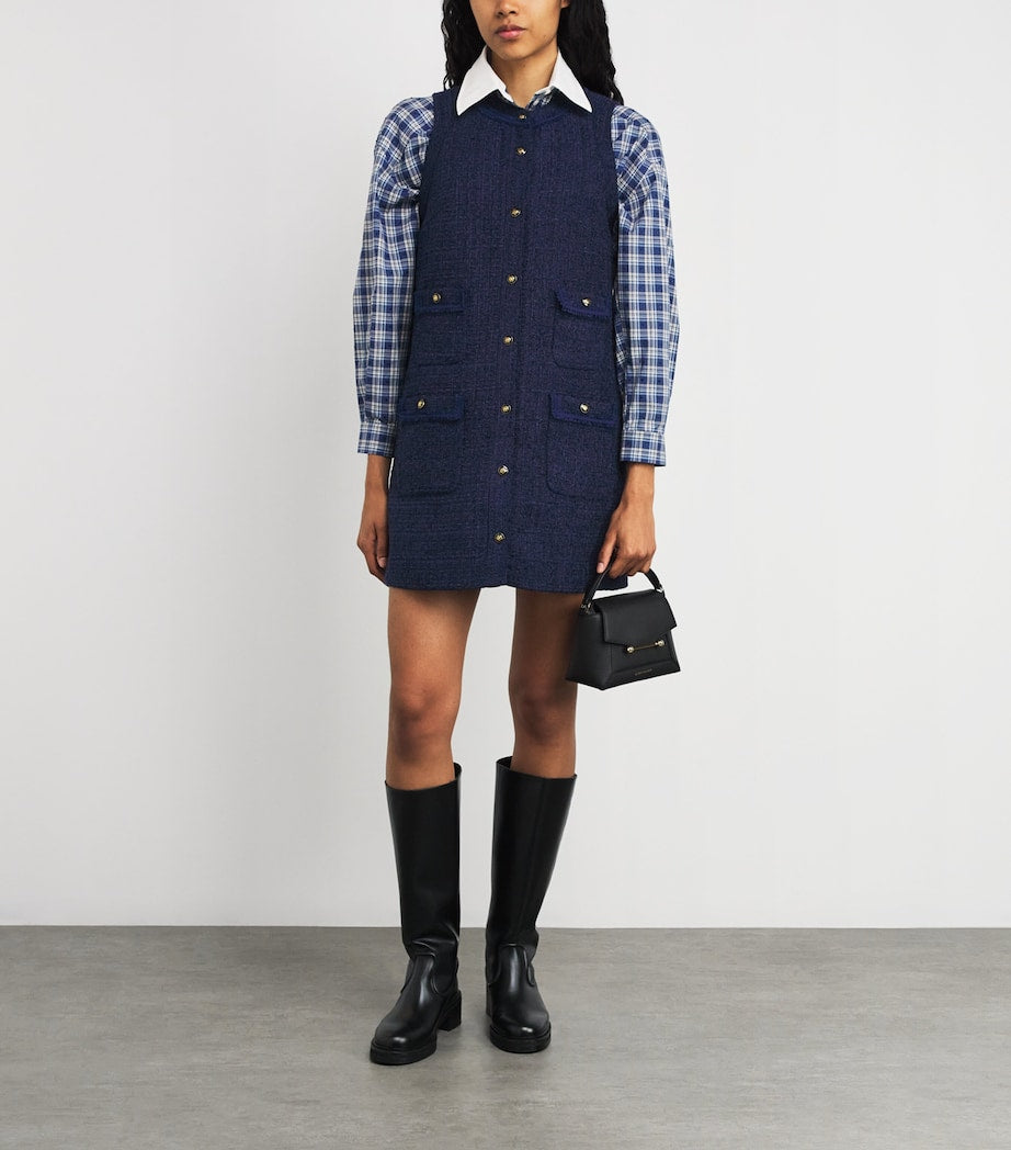 Tweed Mini Dress NAVY BLUE