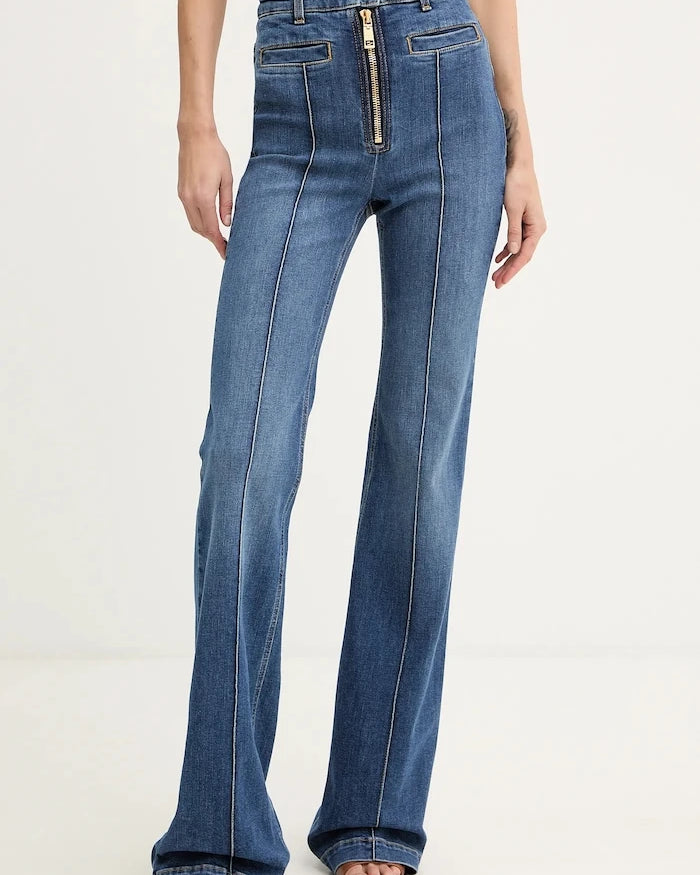 Elisabetta Franchi kadın flare kot pantolon