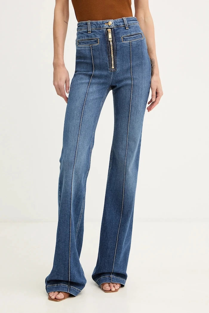 Elisabetta Franchi kadın flare kot pantolon
