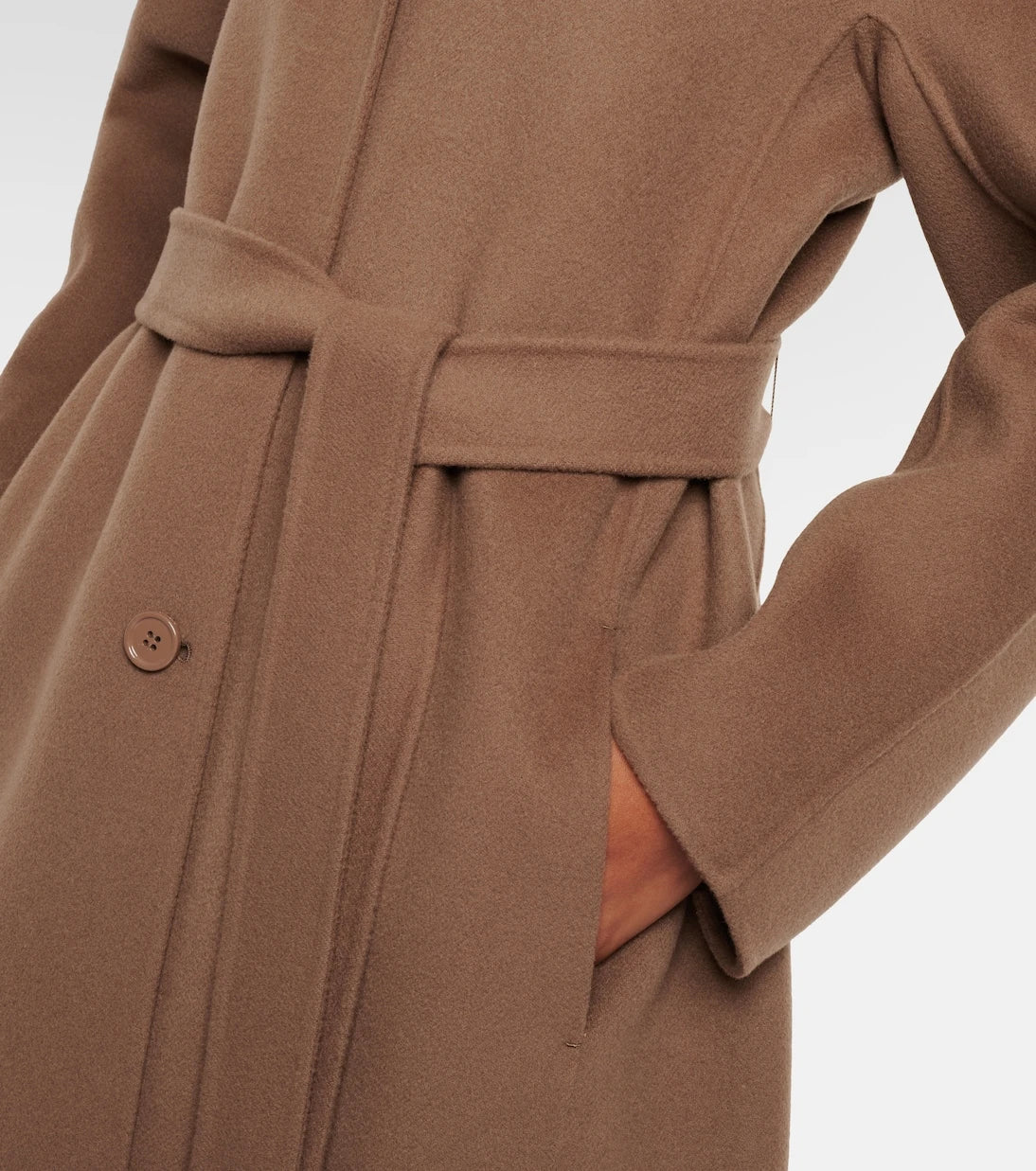 'S Max Mara - معطف Dama من صوف بكر بلفّة