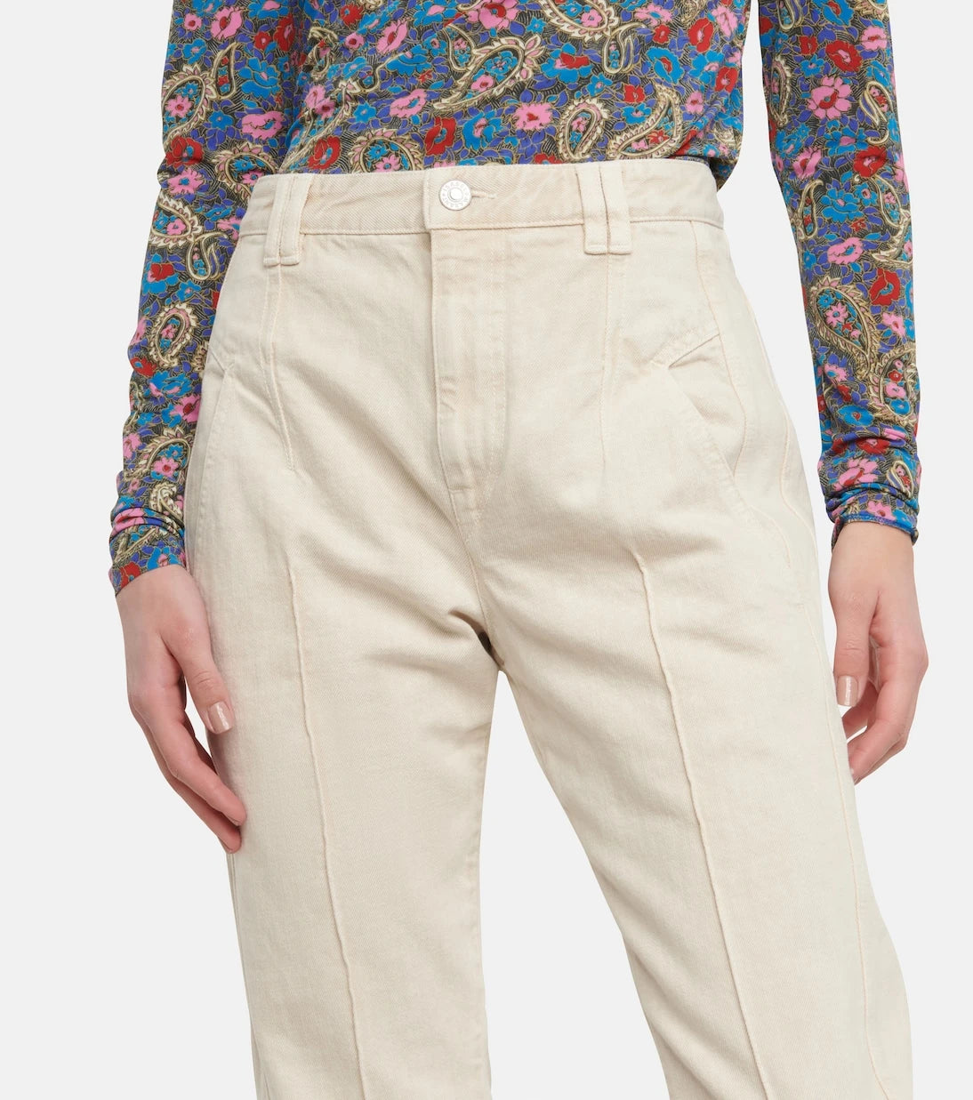 Marant Etoile - بنطلون جينز Tilly بقصة مستقيمة وخصر مرتفع