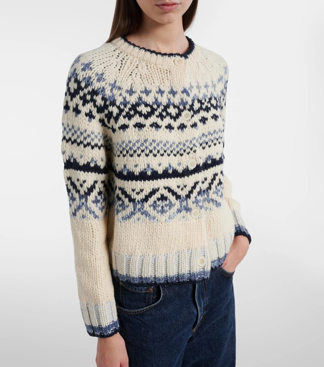 Velvet - سترة Fair Isle محبوكة من مزيج الصوف من Tovah