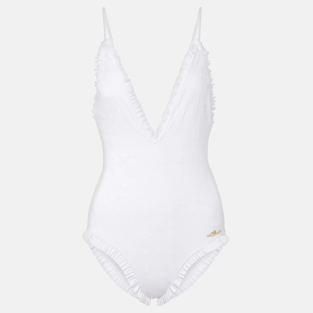 Chloé - Broderie anglaise ruffled swimsuit