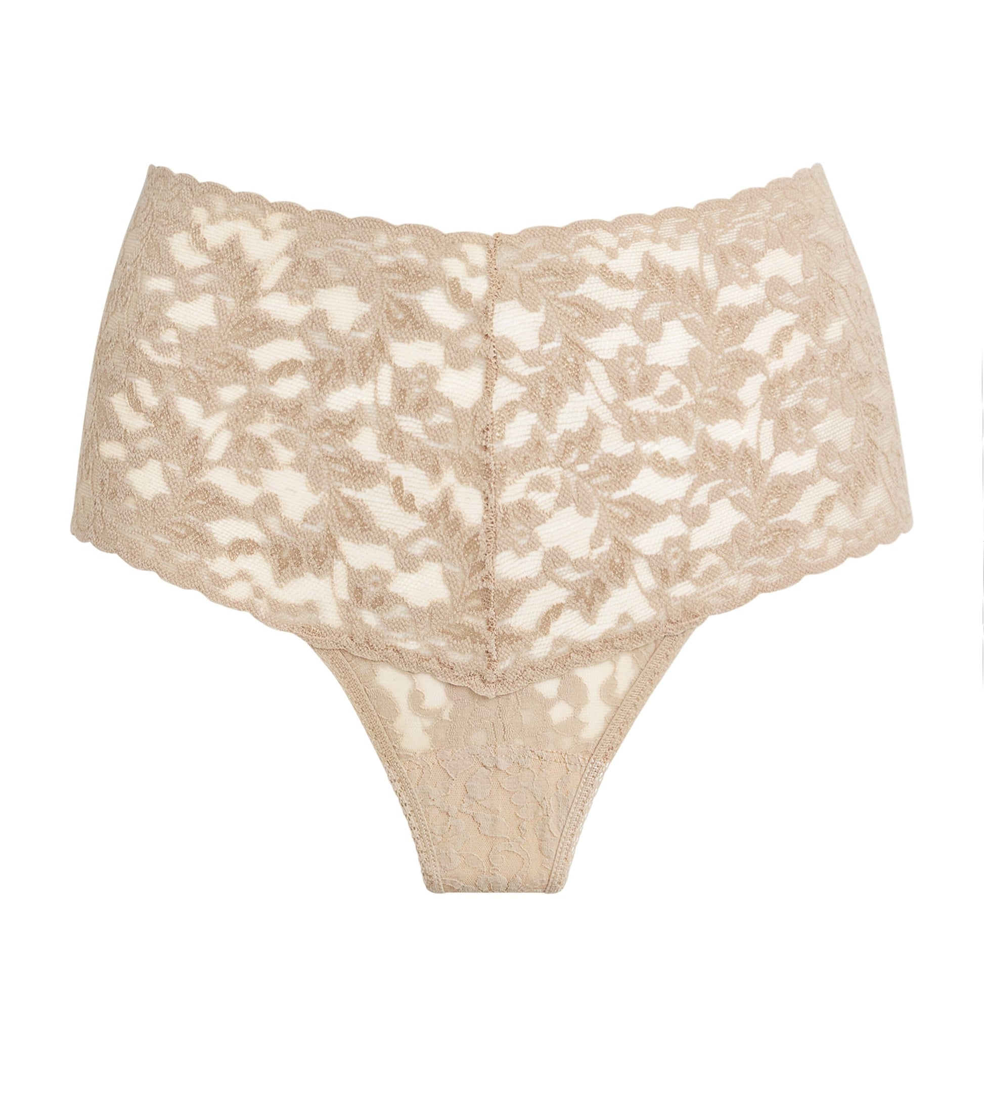 Lace Retro High-Rise Thong 01 CHAI