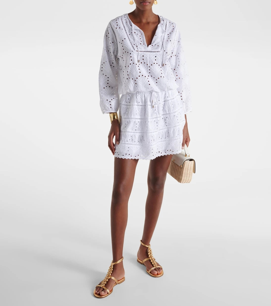 Melissa Odabash - Angie puff-sleeve cotton crop top
