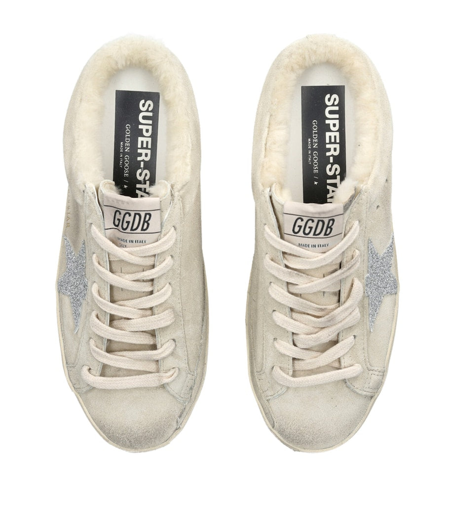 Golden Goose White Suede Super-Star Sabot Sneakers