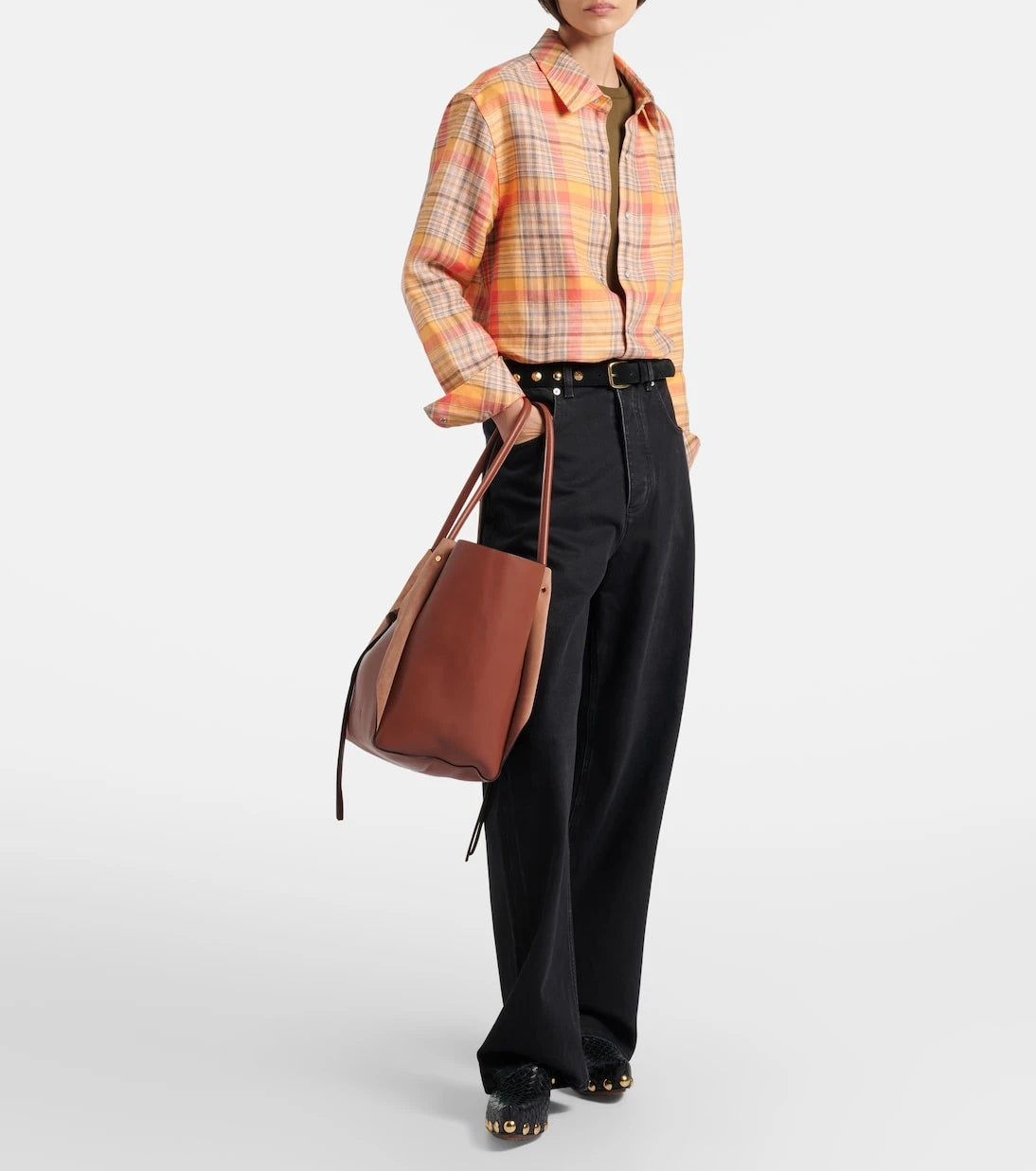 God's True Cashmere - Twilight linen shirt with moonstone