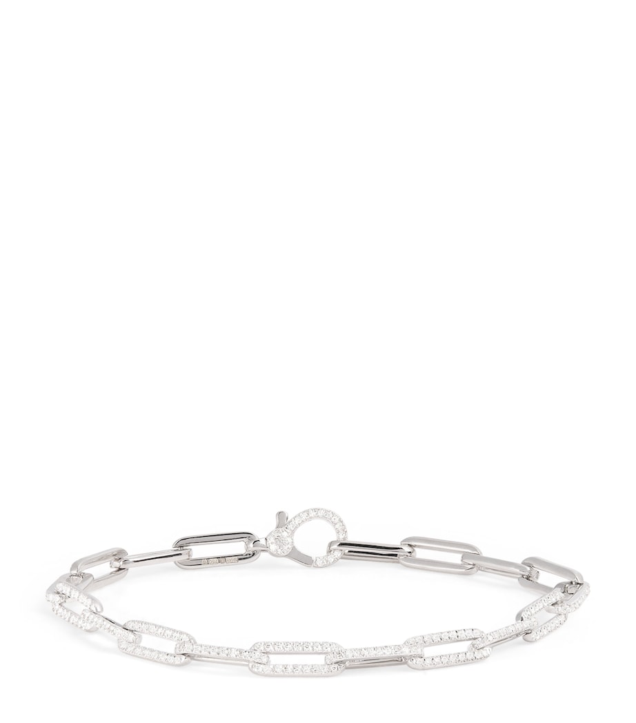 White Gold and Diamond Pavé Link Bracelet