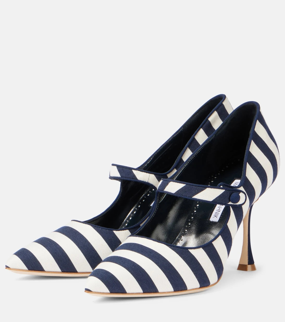 Manolo Blahnik - Campari 90 striped Mary Jane pumps