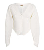 Cult Gaia White Rib-Knit Blair Cardigan