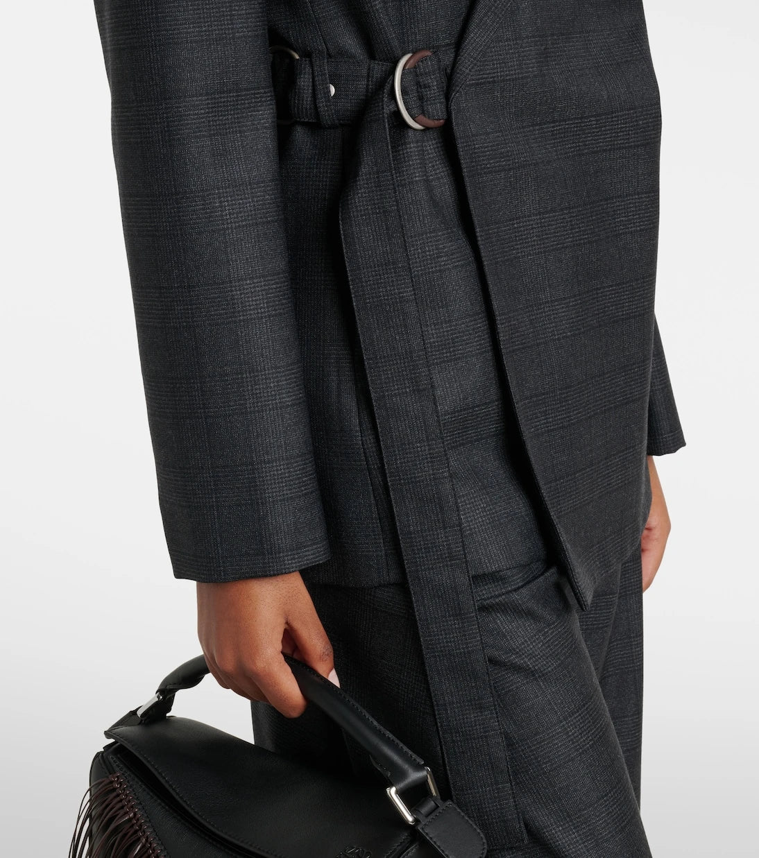 Loewe - Prince of Wales check wool wrap blazer