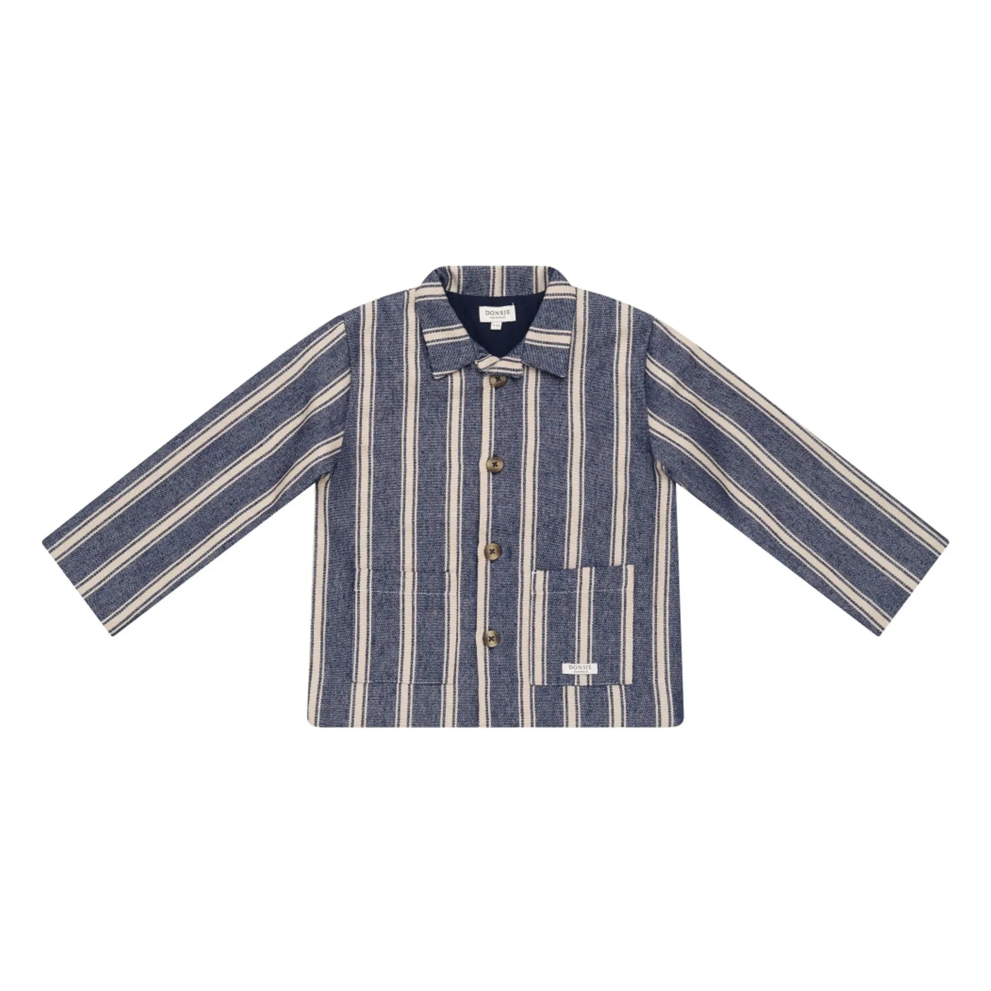 Donsje - Henrik Stripe Overshirt Jacket | Blue