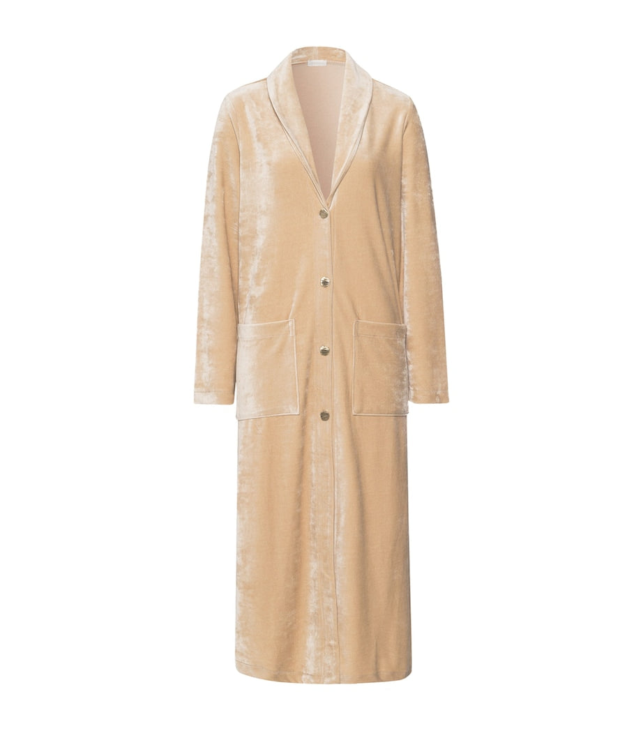 Hanro Beige Velour Favourites Robe
