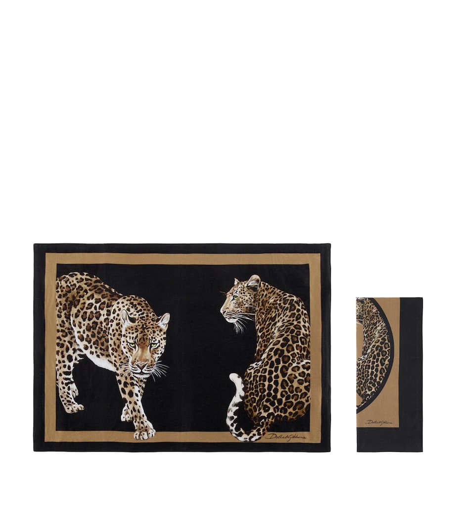 Dolce & Gabbana Casa Linen Leopardo Placemat and Napkin Set