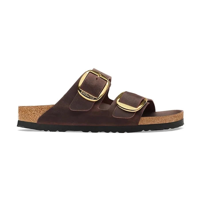 Birkenstock чехли дамски от кожа Arizona Big Buckle Oiled Leather