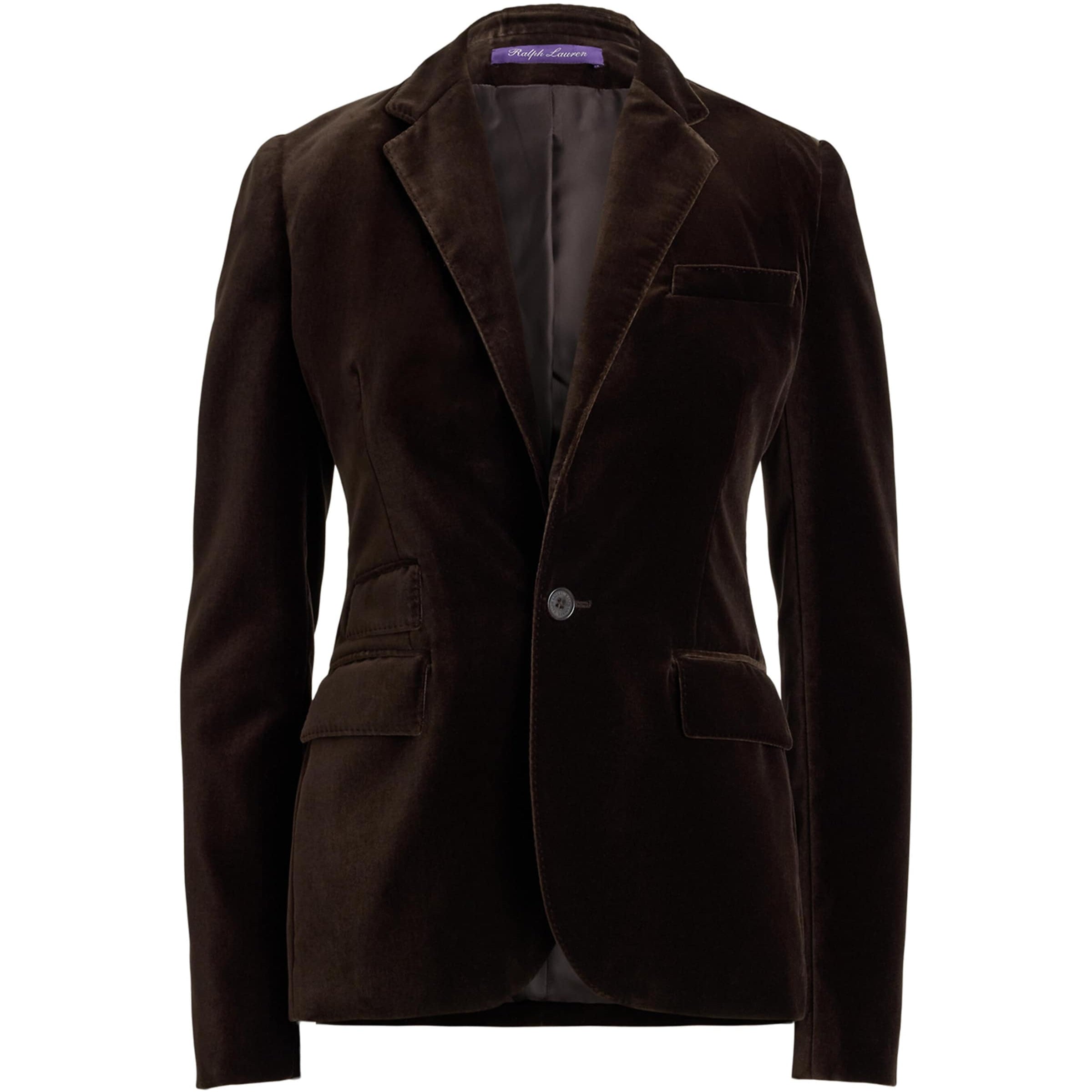 Ralph Lauren Collection Brown Cotton-Blend Velvet Parker Blazer