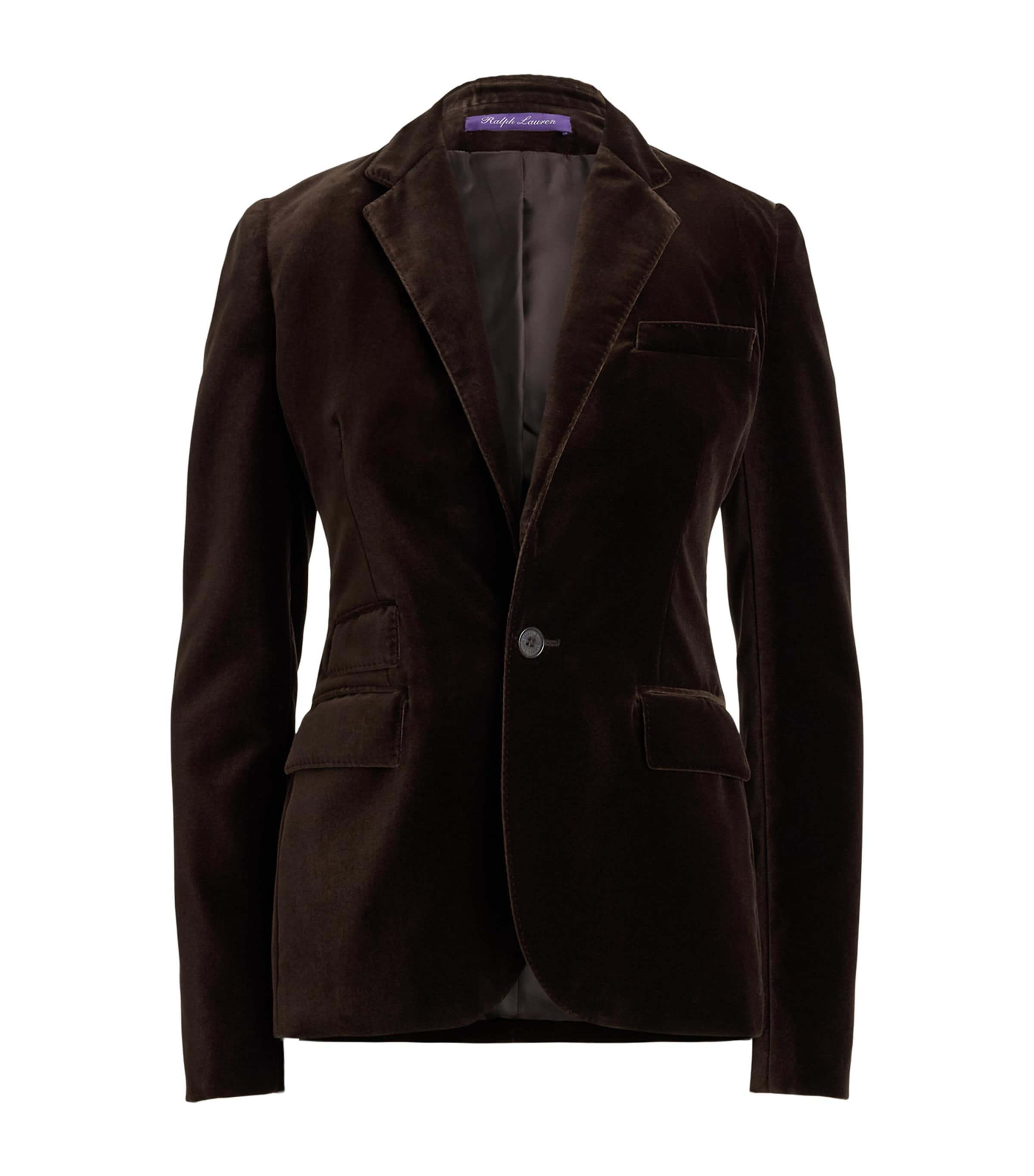 Ralph Lauren Collection Brown Cotton-Blend Velvet Parker Blazer