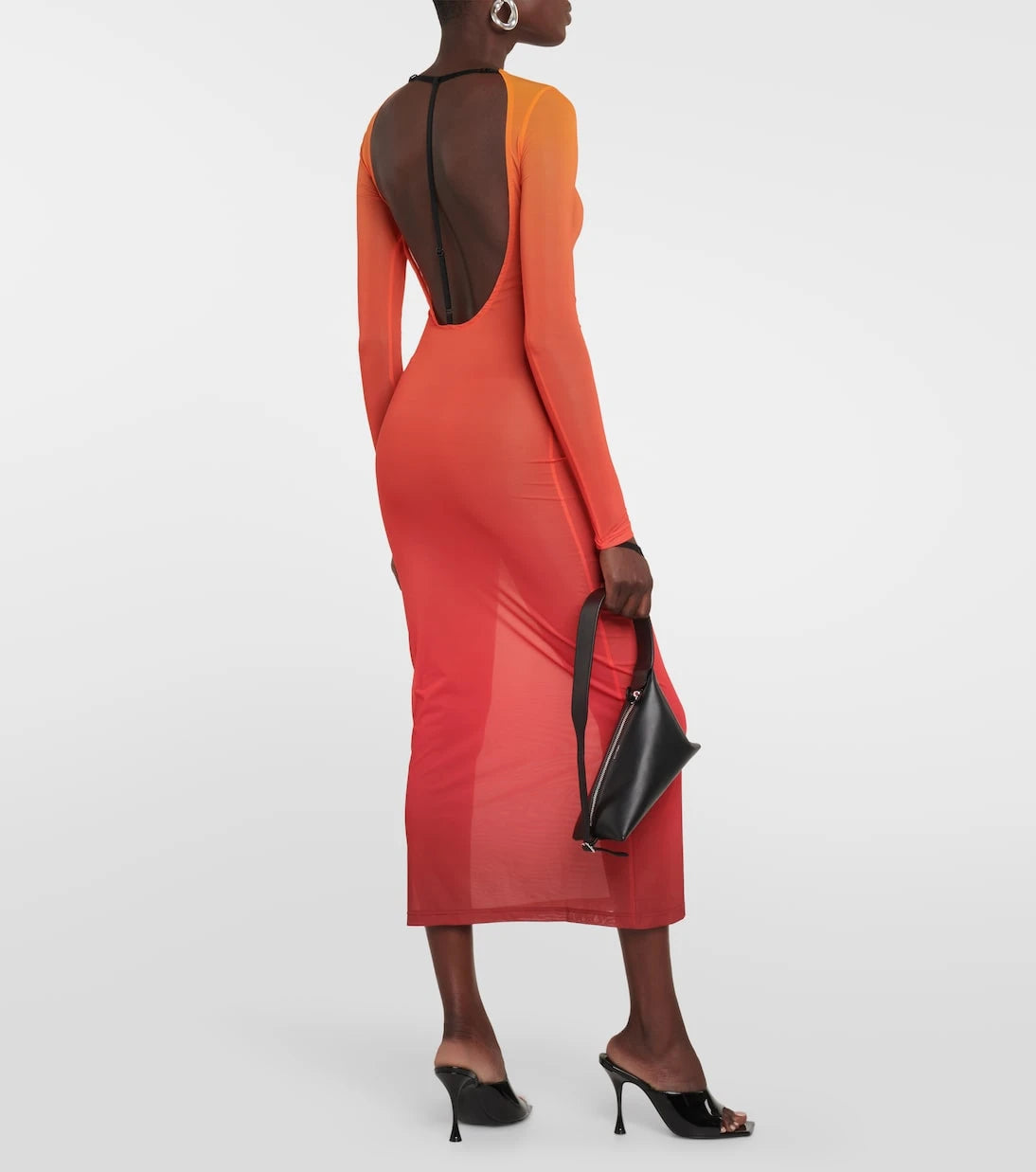 Courrèges - Gradient semi-sheer midi dress