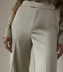Ivory Satin Wide-Leg Trousers