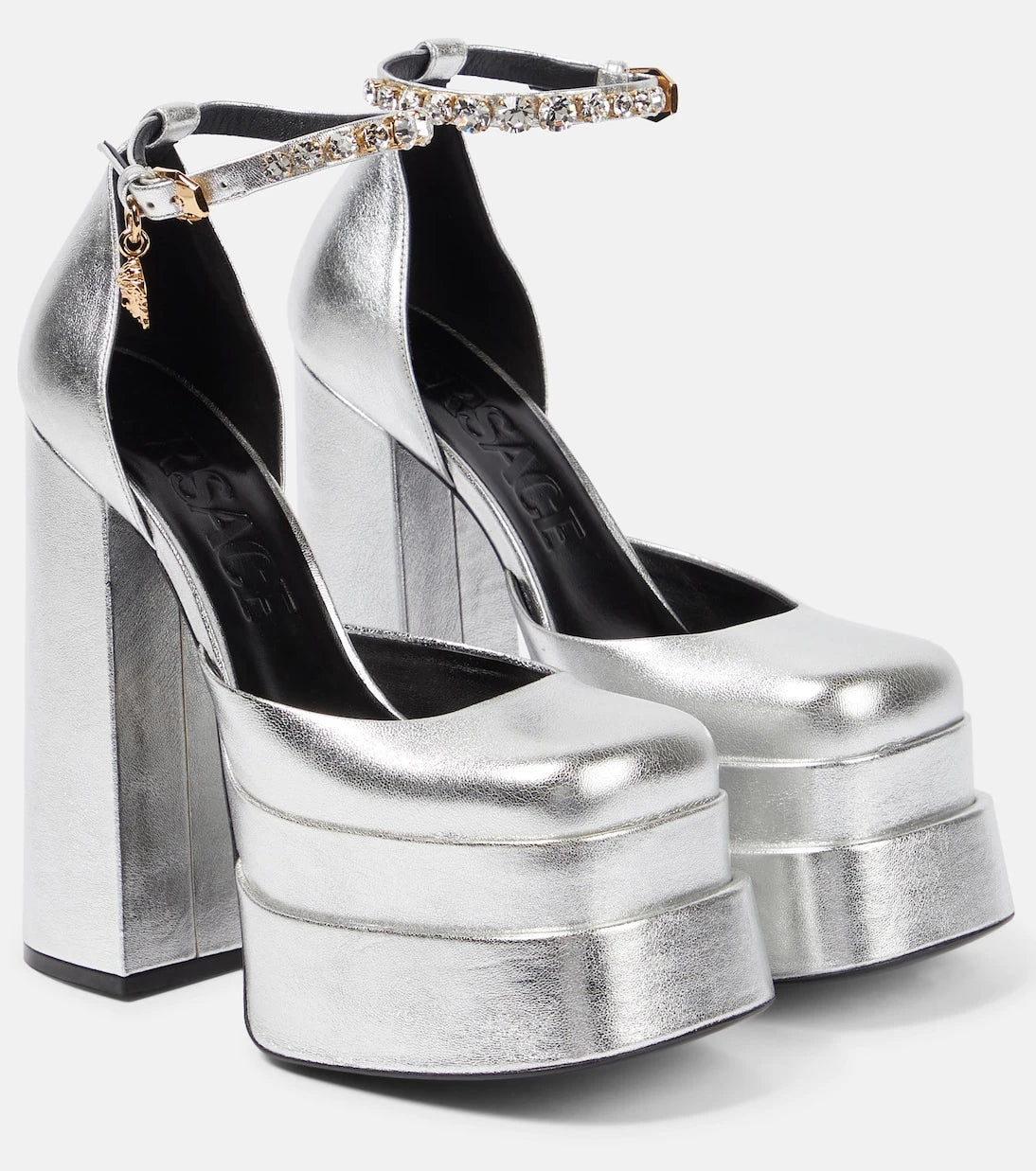 Versace - Medusa Aevitas leather platform pumps